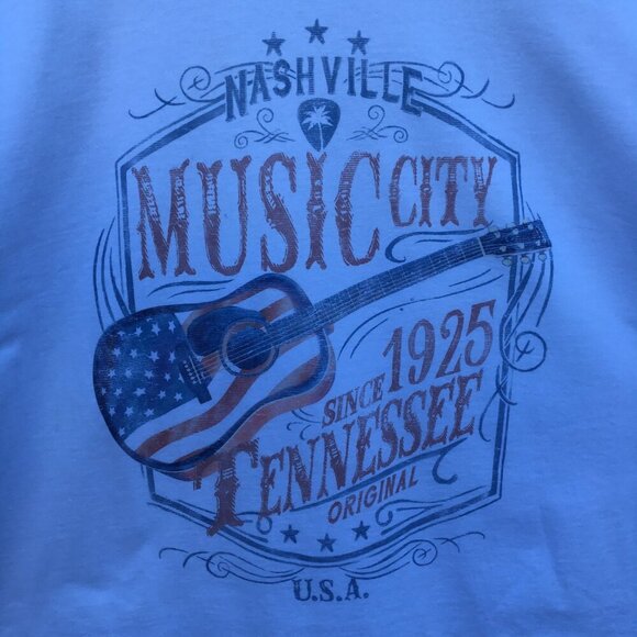 Oversized Graphic Tee Shirt Nashville Music City Adult XL White Country Western - Picture 3 of 9